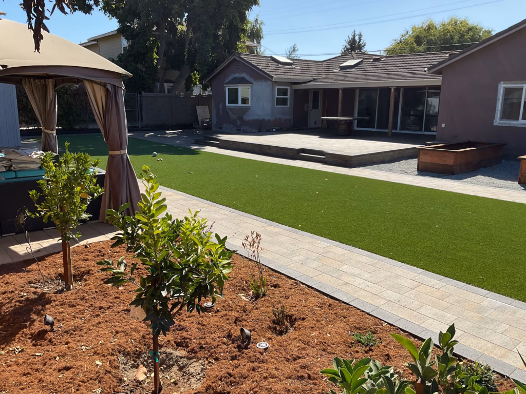 Finished planting and paver/turf edge.