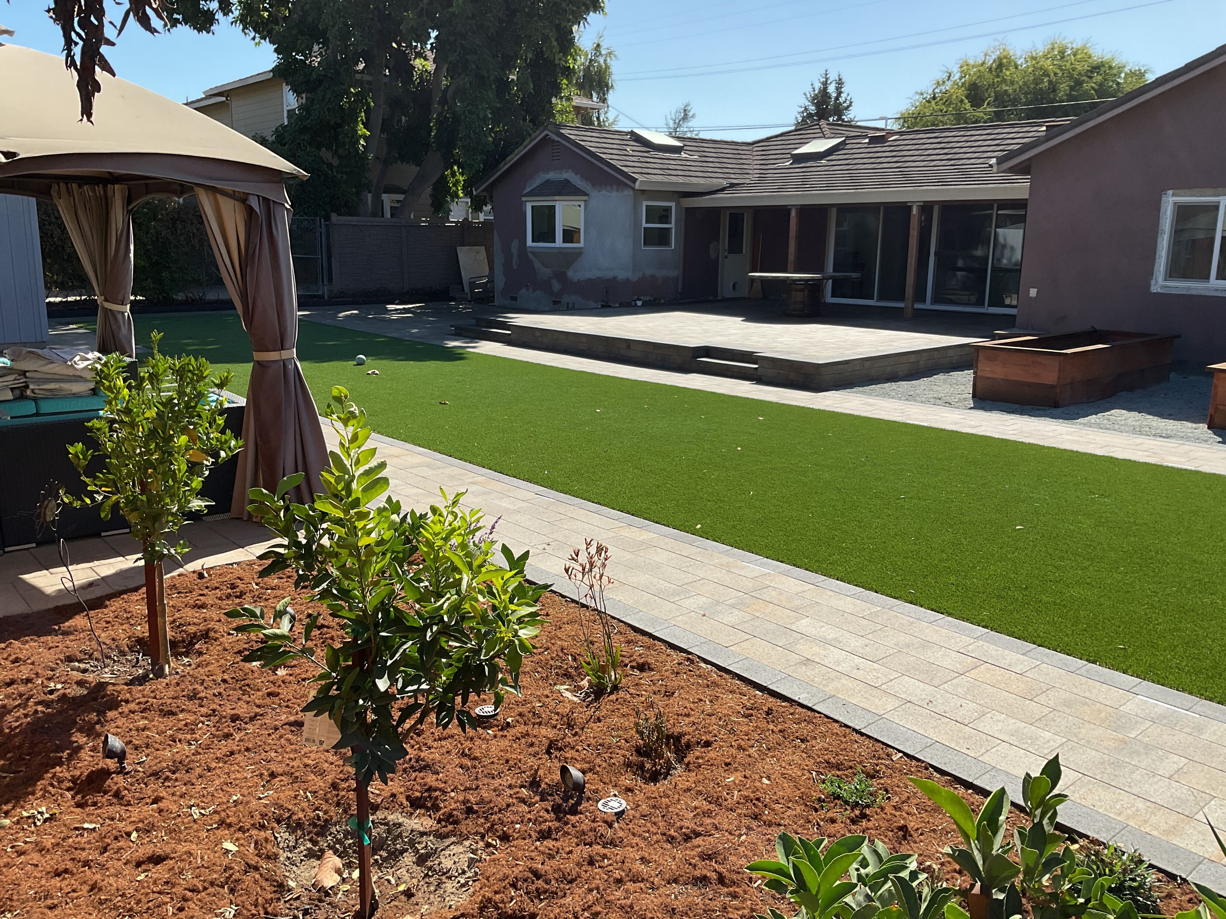 Finished planting and paver/turf edge.