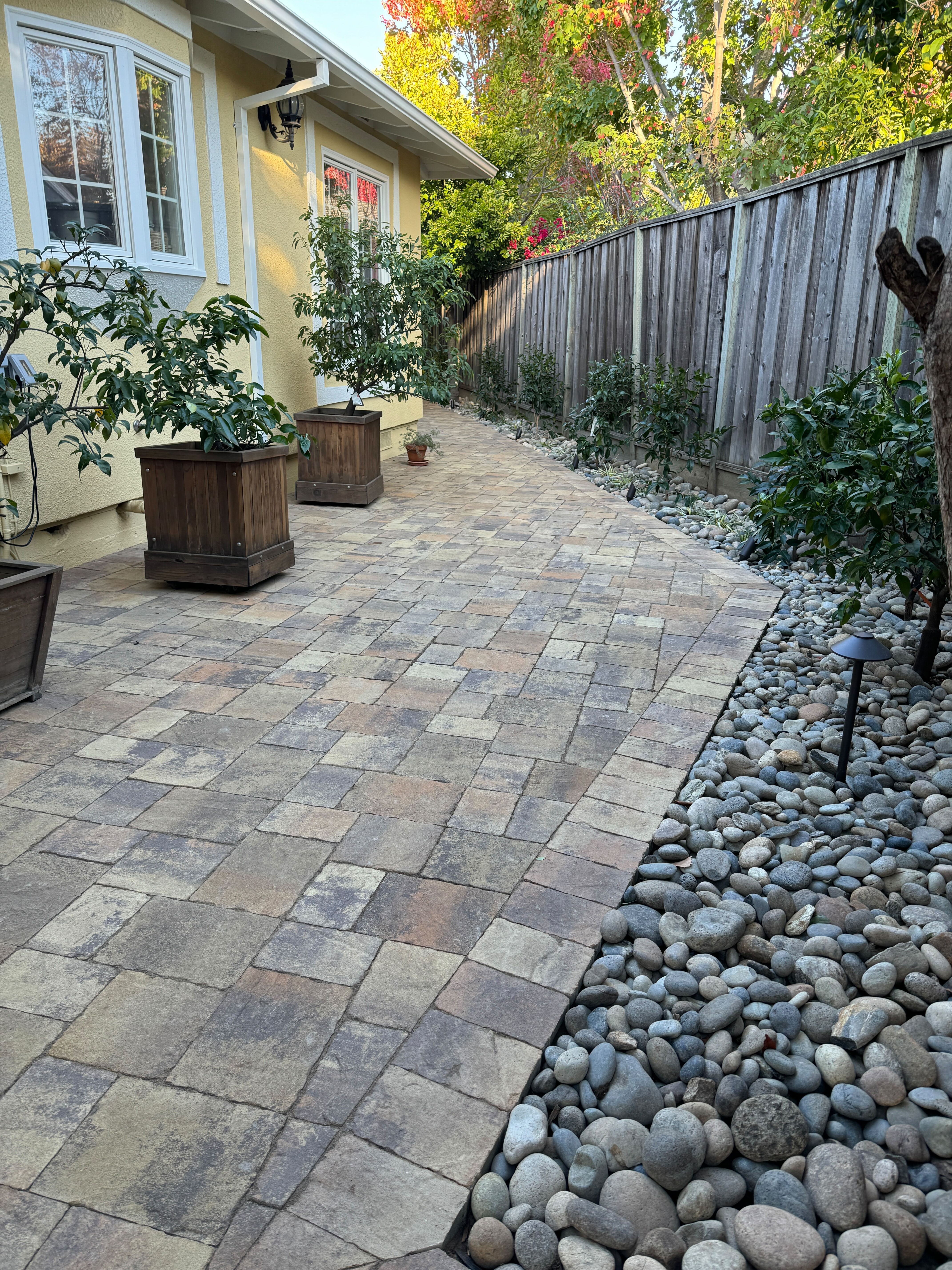 Finished paver walkway and planting edge.