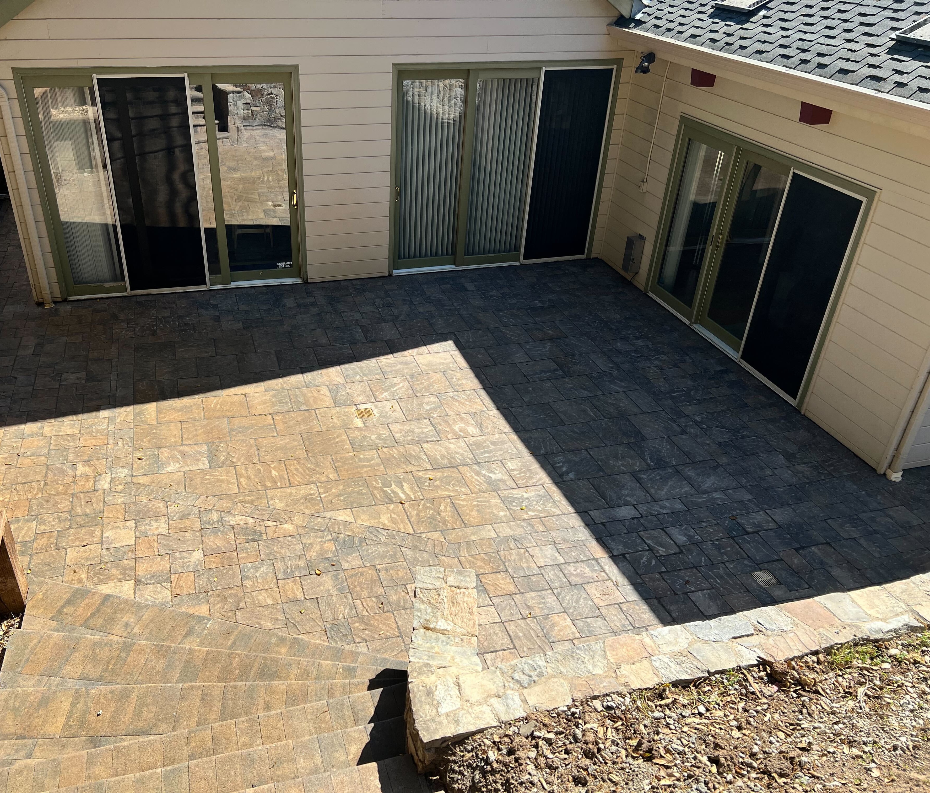 Paver Patio, Steps, and Stone Wall in San Carlos