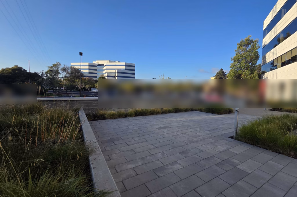 Pavers, Planter Walls, and Grasses in East San Mateo
