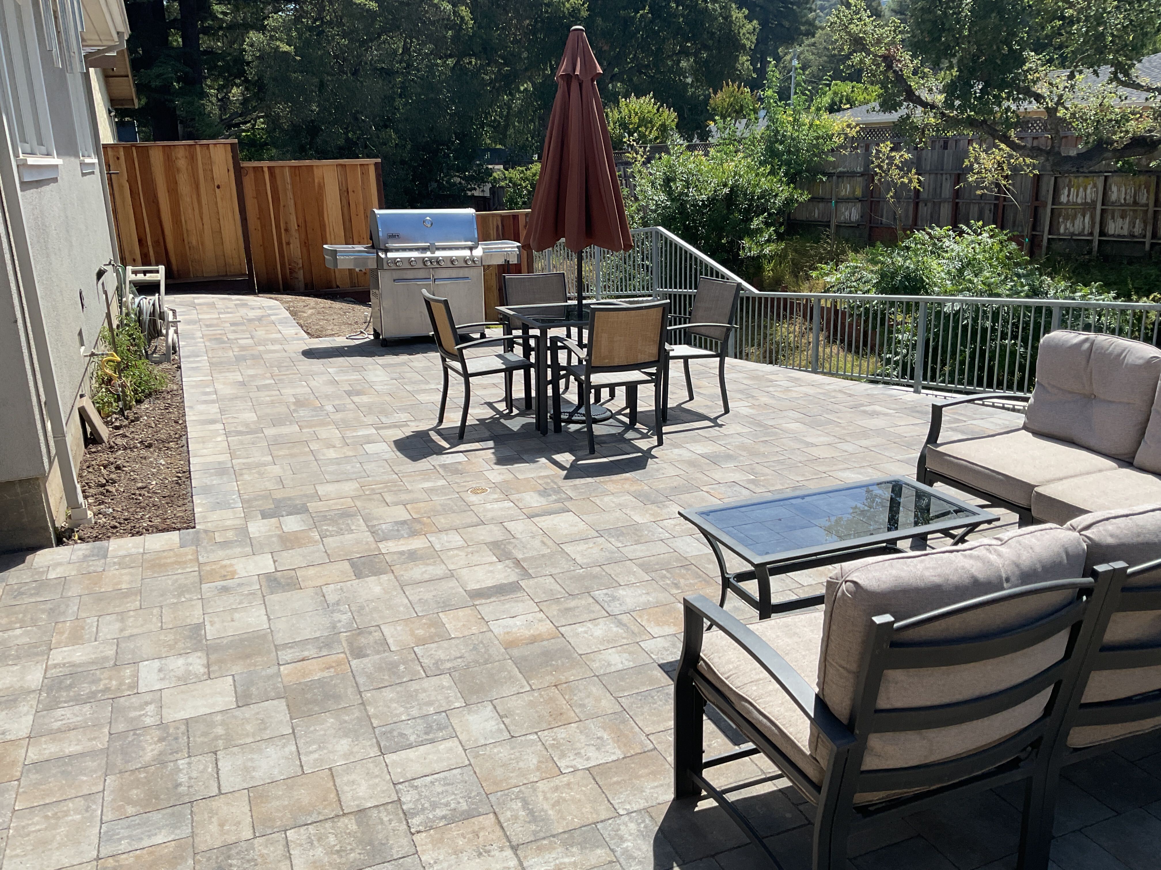 Paver Patio and Raised Garden Beds in Belmont