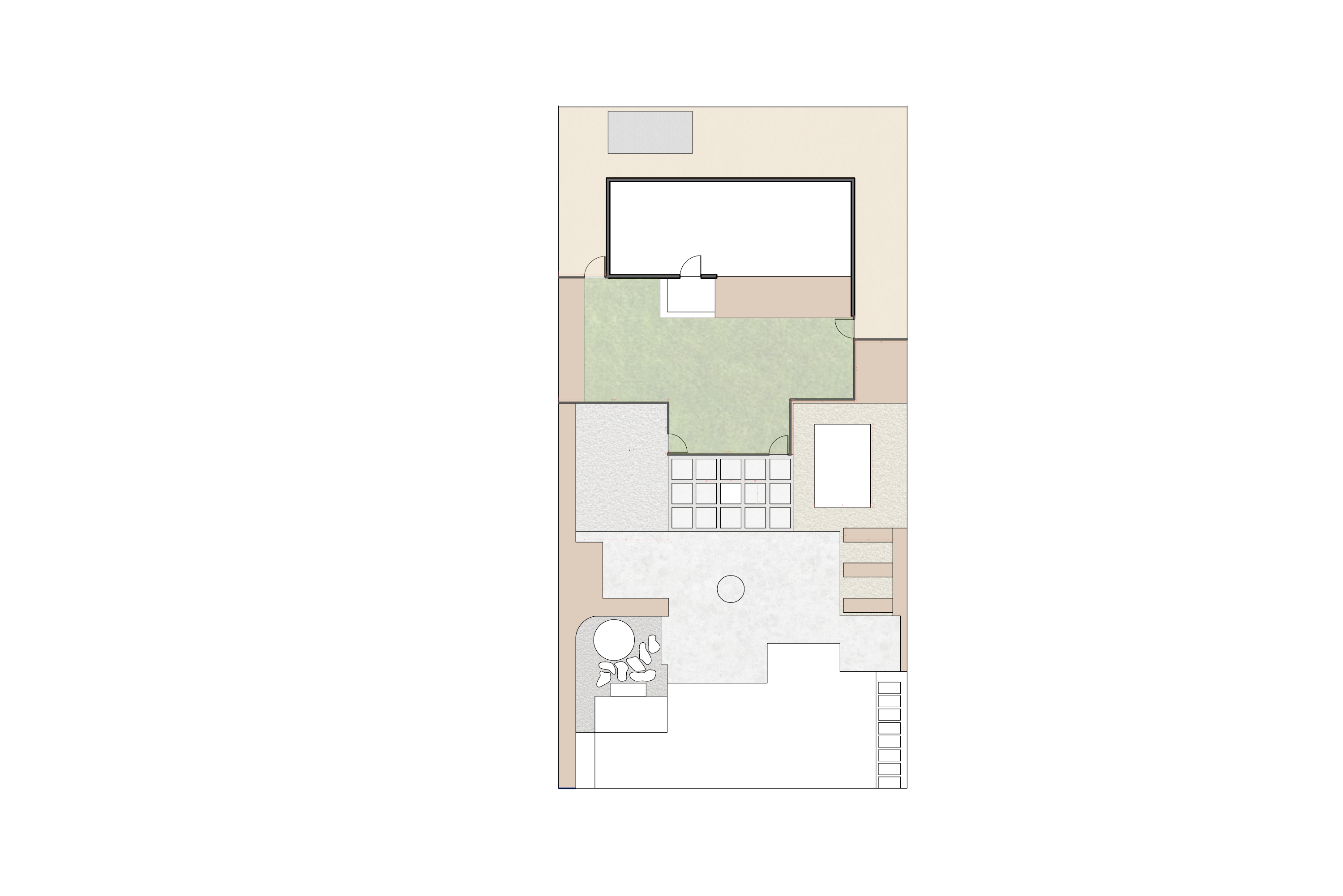 Outdoor living project in Menlo Park — design plan diagram. Sequoia Outdoor.