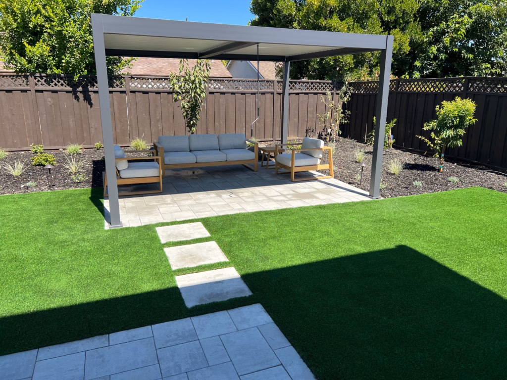 Paver Patio, Turf, and Pergola in Carson Meadows, San Jose
